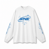 Stay Focused Oversized Unisex Long Sleeve T-Shirt - White