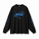 Stay Focused Oversized Unisex Long Sleeve T-Shirt - Black