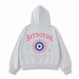 Peacekeeper Fleeced Full-Zip Boxy Hoodie - Grey