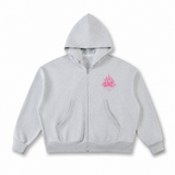 Peacekeeper Fleeced Full-Zip Boxy Hoodie - Grey