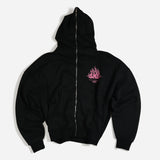 Peacekeeper Fleeced Full-Zip Boxy Hoodie - Black
