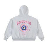Peacekeeper Fleeced Full-Zip Boxy Hoodie - Grey